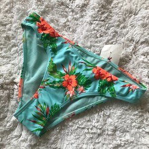 Cabana del Sol Hawaiian Floral Print Classic Bikini Bottom Size S